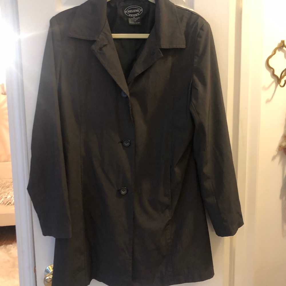 Brown rain coat